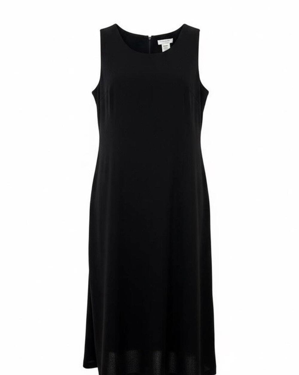 Lady Dorby Black Sleeveless Maxi Dress Women’s Size 20W Back Slit